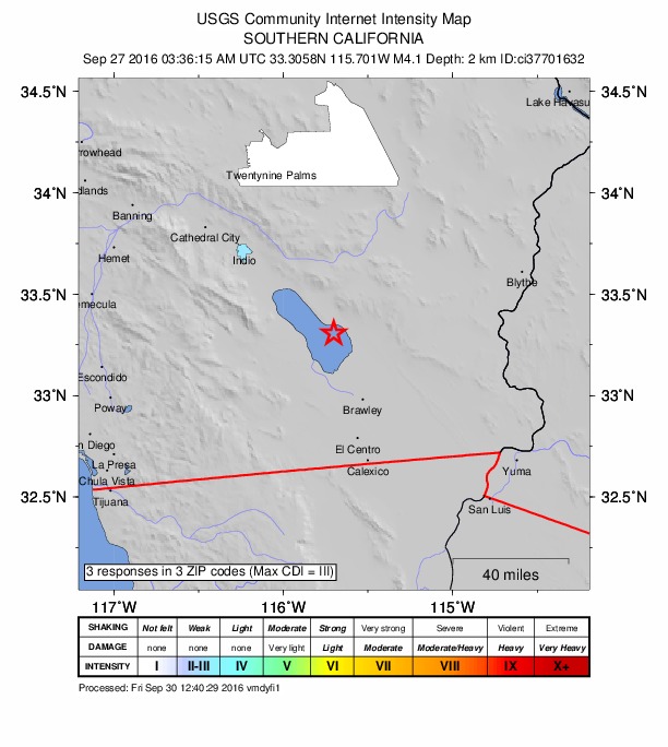 DYFI Intensity Map